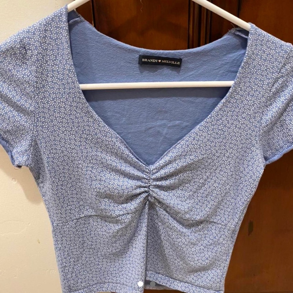 brandy melville gina blue floral top